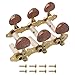 2Pcs Yootones Agate Brown Buttons Classical Guitar String Tuners Keys Machine Heads Tuning Pegs 3L3R Compatible with Classical Guitar (Gold)