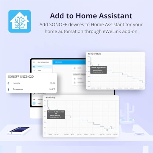 Indoor Temperature and Humidity Sensor, LCD Smart Thermometer Hygrometer, Zigbee Hub Required, Temperature Humidity Sensor Compatible Works with Alexa/Google Home for Remote Monitoring and Automation