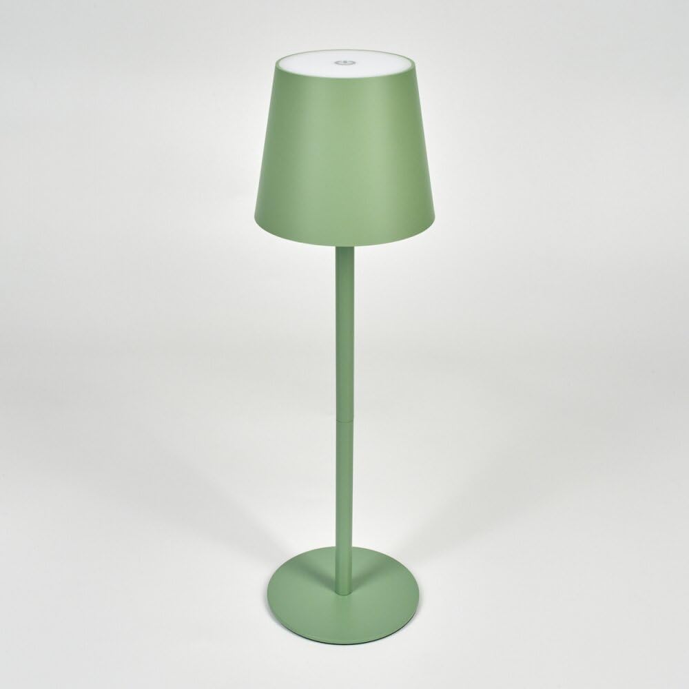 SMART-J Lampada Ricaricabile LED da Tavolo Easy Circle – 3 Temperature di Luce, 6 Ore di Autonomia, Design Moderno, Interruttore Touch, USB Ricaricabile (Verde)