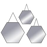 Atmosphera - Lot de 3 miroirs hexagonaux métal