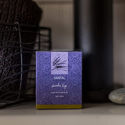 Santal Lavender Sage Diffuser Oil Air-Scent Fragrance For Aroma Oil Diffusers - 10 Milliliter (.34 Oz) Bottle With Scent Dropper #TOP5