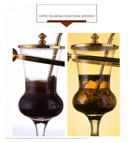Siphon Kaffeemaschine, Vakuum Brauer mit elegantem Retro Design, Glaskanne mit U-förmigem Griff für Kaffee und Tee Brühen 6 Siphon Kaffeemaschine, Vakuum Brauer mit elegantem Retro Design, Glaskanne mit U-förmigem Griff für Kaffee und Tee Brühen