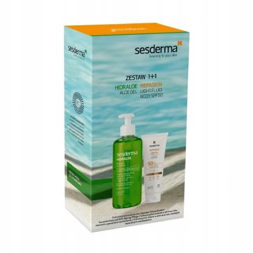 Sesderma Repaskin Light Fluid Body SPF50 200 ml + Hidraloe Aloe Vera Gel  250 ml Set, Body Care Set for Protection, Soothing & Intensive Moisture for  Sensitive Skin : Amazon.sg: Beauty