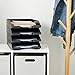 Stockroom Plus Letter Tray - Stackable Desk Organizer Trays - Desktop File Organizer - Mail & Document Storage - Pack of 4, Black, 10 x 13.5 x 2.5 in