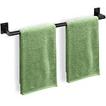 DOKU Towel Rail Wall Mounted, 60CM/24 Inch Stainless Steel Towel Holders for Bathrooms, Matte Black Towel Bar, Modern Towel Rack TowelHolder