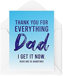 Funny Father's Day Cards | Birthday Cards for Dad | Greeting Card Him | Thank You for Everything Appreciation | Comedy Humour Joke | CBH156