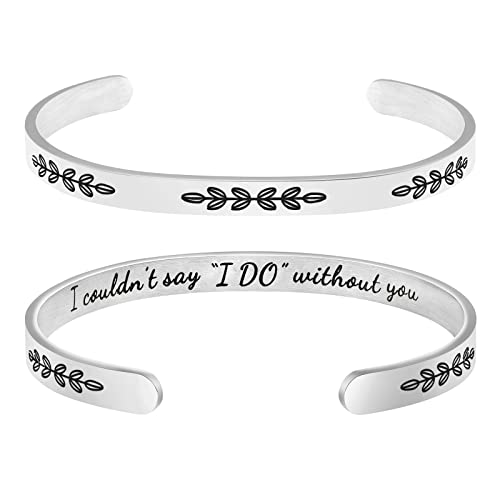 JoycuFF Inspirational Bracelets for Women Mom Personalized Gift for Her Engraved Mantra Cuff Bangle Crown Birthday Jewelry, Metal, sandstone