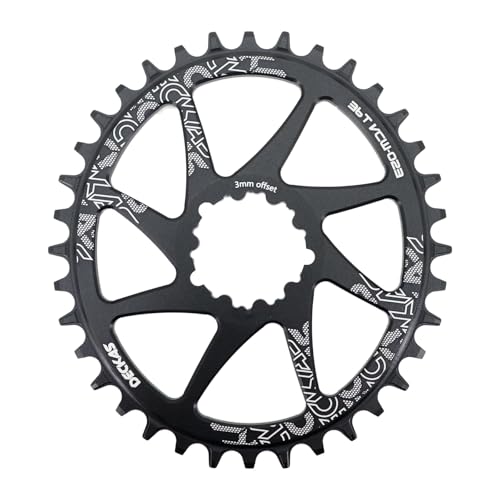 DJC Bike Chainring Direct Mount 3mm Offset Oval Chainring for Sram GXP Interface Crankset Aluminum Lightweight 30 32 34 36 38 Tooth (28T)