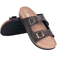 WTW Men's Genuine Suede Memory Foam Comfort Cork Footbed Sandals