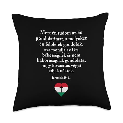 Jeremiah 29:11 Hungarian Magyar Bible Verse Christian Throw Pillow