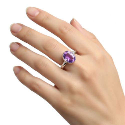 Bague améthyste naturelle argent 925 astrologie naissance taille 67 - 4