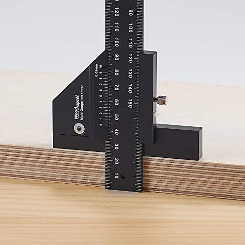 Woodraphic Professional Dual Function Scriber Gauge for Measuring and Marking - All in One Aluminum Steel Framing Tool for Professional Carpentry Use - 8 inch Imperial - Thumbnail 3