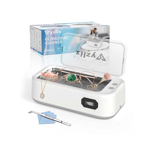 Nettoyeur Ultrasons, 49 kHz Ultrasonic Cleaner, Bac à Ultrason Pour Lunettes 5 Modes de Nettoyage, 640ml Nettoyeur Ultrason Bijoux, Nettoyage Lunettes,...