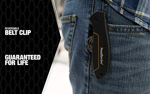 Image of Southwire Folding Knife Hawkbill - Curved Blade for Pull Cuts & Splicing - Rugged Metal Body - Stainless Steel - Comfort Grip Handle - 2.6-Inch Blade (Pack of 3)