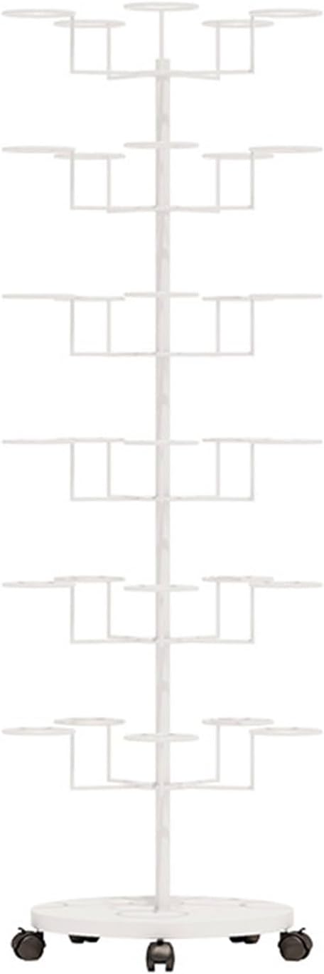 Hat Rack Stand,Portable Metal Hat Rack, Hat Rotating Wig Head Holders Hat Display Rack, Modern Free Standing Headwear Wig Rack Metal Floor Rack for Caps, Wigs & Hats (White 6 Tier,White,6 Tier