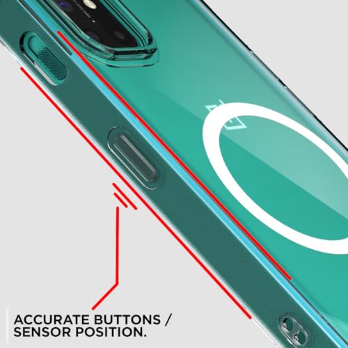 Image of Pikkme Back Cover for OnePlus 8T / 9R Mag-Safe Shockproof PC + TPU Protective Case Magnetic Support Bumper Case (Transparent Mag-Safe)