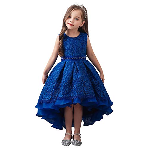 HIHCBF Flower Girls High Low Lace Dress Princess Wedding Pageant Birthday Christmas Party Formal Evening Dance Ball Gown