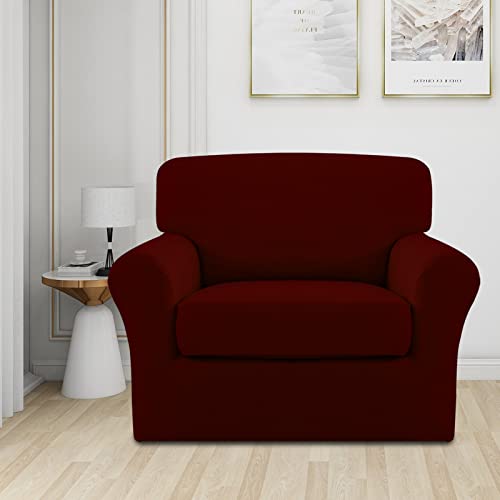 Image of Easy-Going 2 Pieces Stretch Sofa Slipcover for Armchair Washable