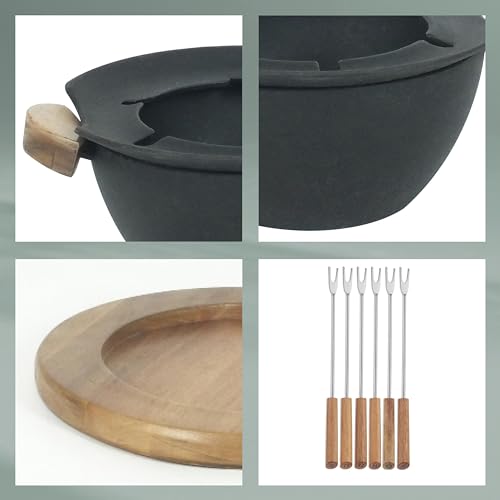 Fondue-Set aus Gusseisen Kela Country in Schwarz