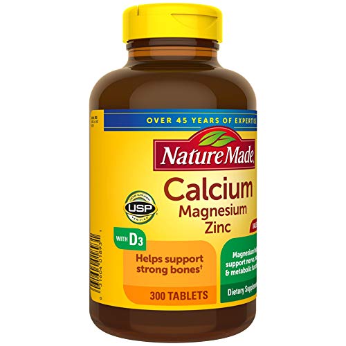 Nature Made Calcium, Magnesium Oxide, Zinc With Vitamin D3 Helps Support Bone Strength, Tablets, 300 Count #TOP7