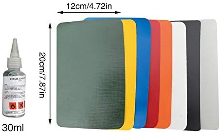 yummyfood 6PCS PVC Patch Repair Kit, Puncture Repair Kit Waterproof Pool Patches Glue Set For Inflatable Raft, Kayak, Swimming Pools, Toys