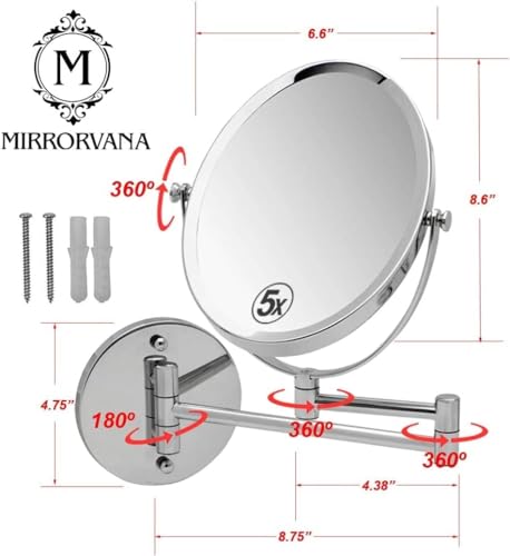 Espejo ovalado de maquillaje con brazo giratorio 13 pulg miniatura 2