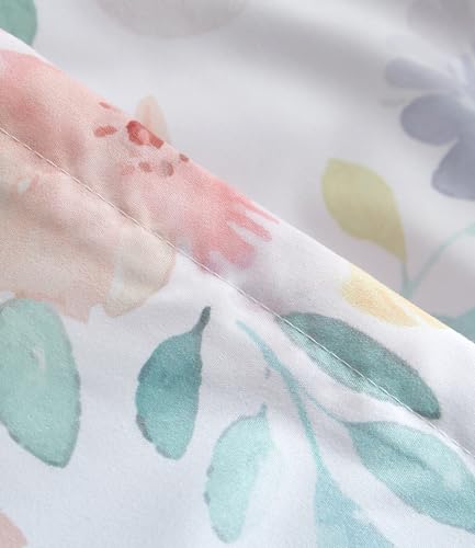 Image of Duvet Cover Full Size Set - Extra Soft Floral Duvet Cover 80 x 90 with 2 Pillow Shams - Comfy, Breathable Floral Bedding Set - Hotel Luxury Easy-Care & Fade Free w / Zipper Closures & Ties - Blush Rose