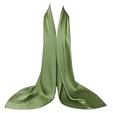 Bellonesc Silk Scarf 100% silk Long Lightweight Sunscreen Shawls for Women(army green)