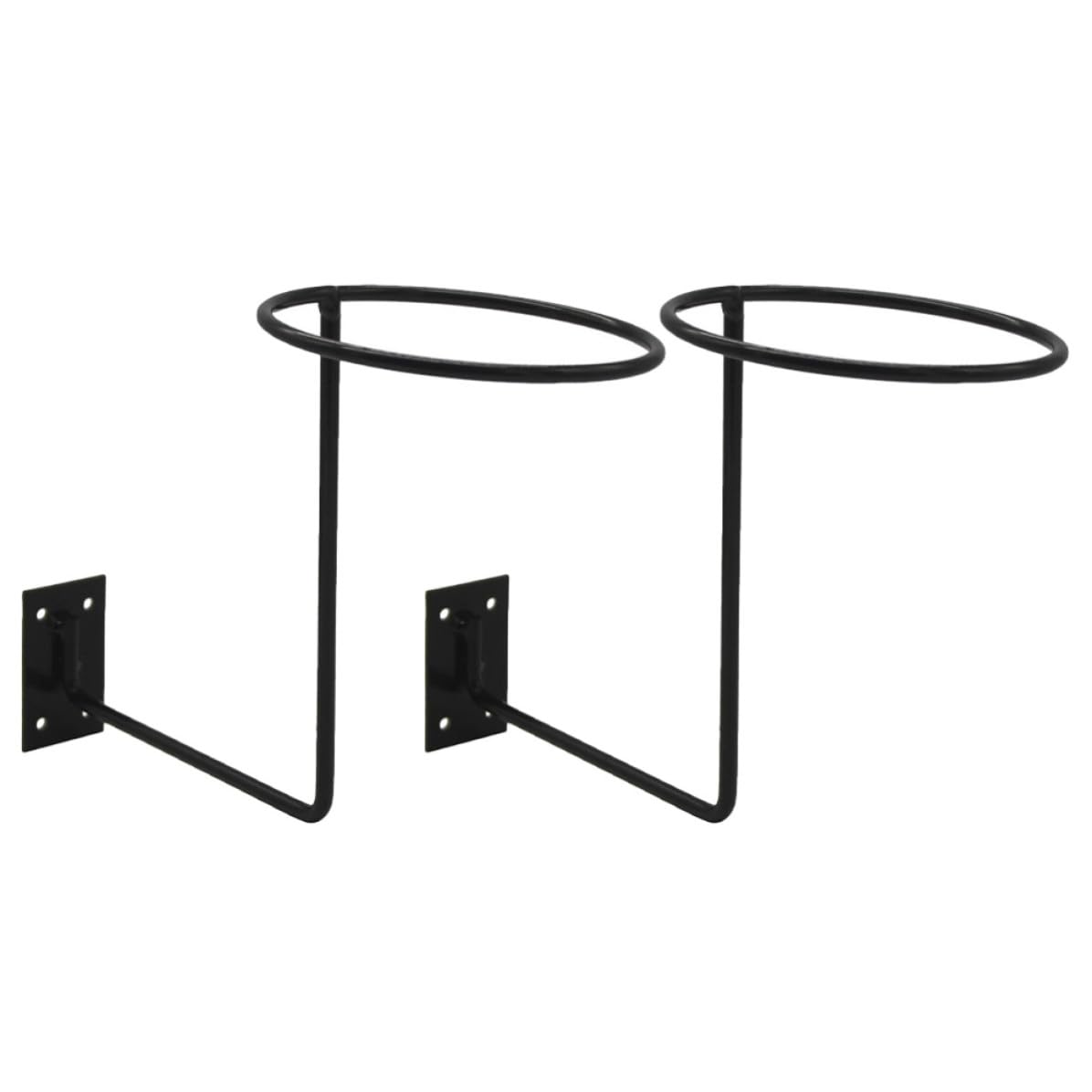Soporte de pared para cascos de bicicleta y béisbol de hierro negro 2 piezas