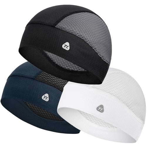 Image of YANIKY Skull Caps for Men, Breathable Mesh Helmet Liner Sport Cooling Skull Caps for Women Sweat Cap Lightweight Cycling Cap