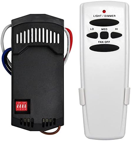 Universal Ceiling Fan Remote Control and Receiver Kit, Replacement for Hampton Bay, Hunter, Harbor Breeze, 3-Speed, Light Dimmer, Fan-HD5 L3H2010FANHD RR7079T CHQ7078T UC7078T FAN28R Fan-HD Kit