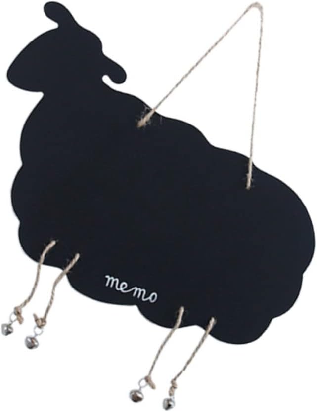 Wooden Sheep Message Blackboard, Double-Sided Hanging Wall Decor Sign