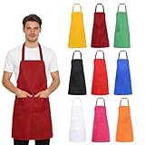 BORDEAG Lot de 10 Tabliers de Cuisine, Travail Tabliers, Art Tabliers, Poterie Tablier Imperméable Artistes Peinture Tablier pour Femmes Hommes pour Maison Restaurant Artisanat Jardin BBQ
