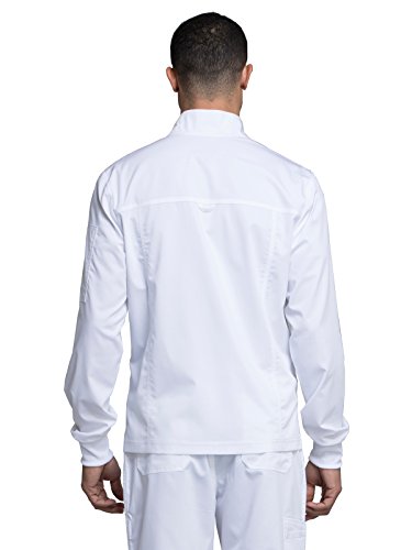 Cherokee Men Warm Up Scrub Jacket With Zip Front Ww320, M, White #TOP1