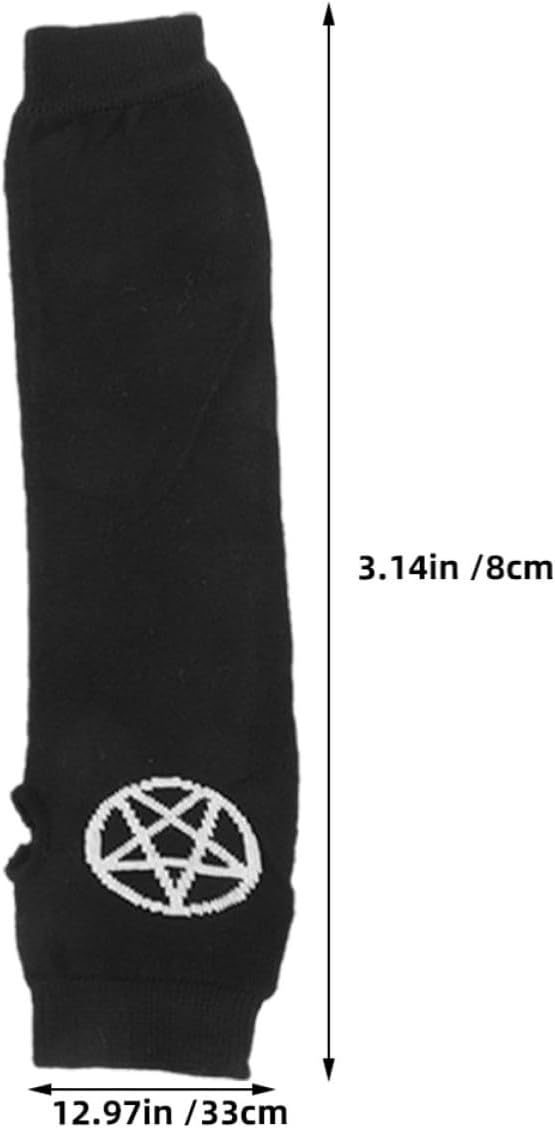 Kisangel 3 Pair Japanese Design Half Finger Gloves for Women, Knitted Stretchy Arm Warmers with Breathable Comfort and Stable Craftsmanship, for Cosplay and Group Cosplay Events in Black