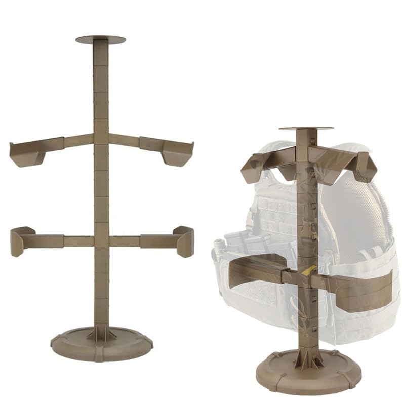 JXQAZC Armor Stand, Tactical Gear Stand Adjustable Vest and Helmet Holder Solid Sturdy Display Stand Nylon Fibegear Stand for Police and Duty Gear Rack
