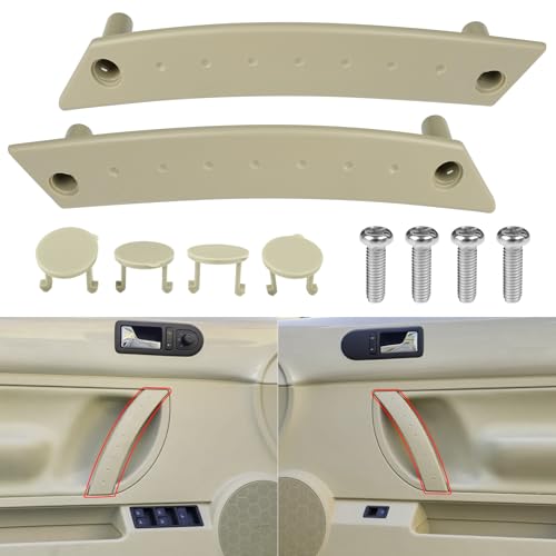 Abodvu Interior Door Pull Handle Cover Compatible with VW Beetle Bug 1998-2010,Door Handle Panel Set Trim with Screws for Front Left Driver & Right Passenger Side,1C0867171A/1C0867172A,Beige,2PCS