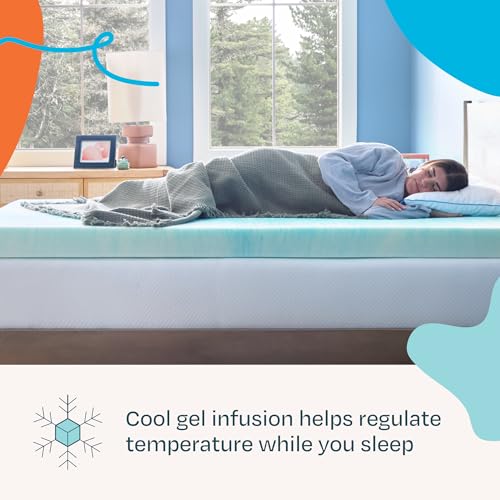 Linenspa 4 Inch Swirl Gel Memory Foam Mattress Topper, Twin XL Size – Cooling Gel Infused, Ventilation Holes – Pressure Relieving Bed Topper – CertiPUR Certified – Dorm Room Essentials by Linenspa - Used condition - Image 2