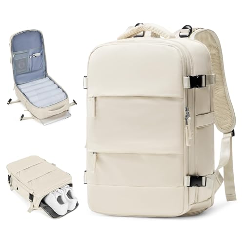 Mochila Viagem, Mochila Feminina Avião,40L Impermeável & Expansível,com Porta USB, Mochila Notebook Masculina Grande para Trabalho Casual Esportes Hiking Escolar Presente