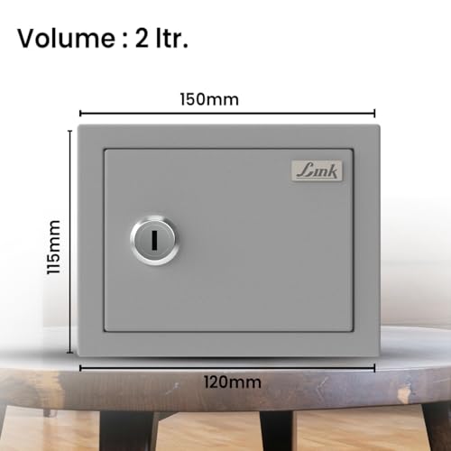 Image of Link Smart 2 Litres Gullak Safe Locker for Home & Office| 3-Year Warranty| Mechanical Key, CRCA Material, Laser Cut Design| Vibrant Saaving Bank|Weight : 0.9 Kg| Acoustic Grey