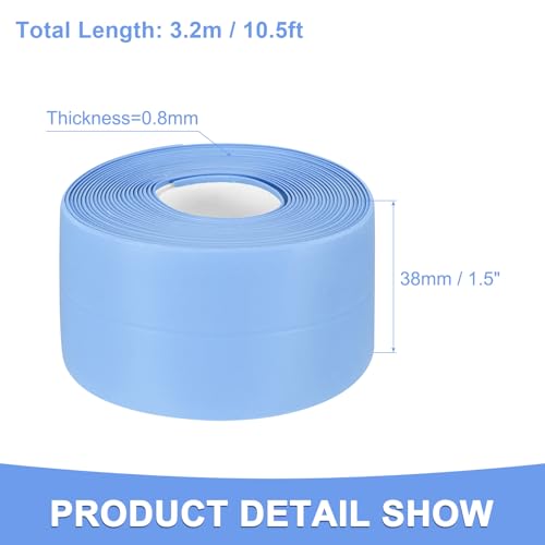Image of Caulk Tape Sealant Strip - 1 Pack Self-Adhesive Caulking Tape for Kitchen Bathroom Toilet Wall Corner - PVC Bath Sealant Strip - (1.5-inch x 10-ft Blue)