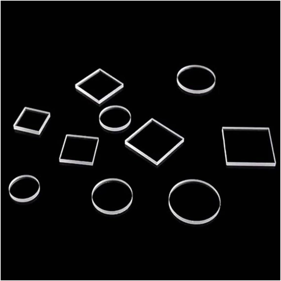 Prisms & Kaleidoscopes 10PCS Quartz Lenses JGS1 Diameter 6/7/8/9/10mm Round Square Resistance Dust Cover Science Classroom Optics Kits (Color : 1mm, Size : Side 8mmx8mm)