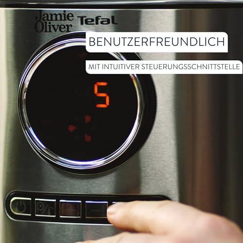 Jamie Oliver by Tefal Ultra Fry Heißluftfritteuse, 1630 W, XL-Kapazität (4,2 L), Temperatureinstellung von 80 °C bis 200 °C, Touchdisplay, 8 Auto-Programme, Edelstahl, EY11JD10 4