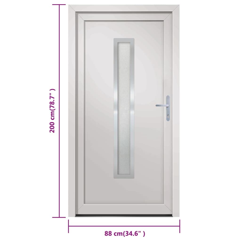 Sprzęt, materiały budowlane, drzwi, drzwi domowe, drzwi wejściowe białe 88 x 200 cm PVC