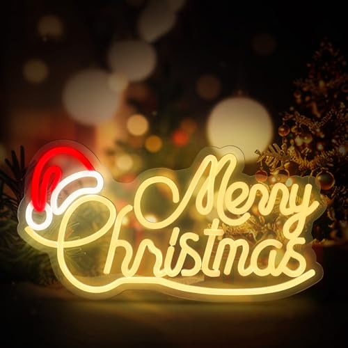 WingFly Christmas Neon Signs Christmas Led Neon Light for Wall Decor Christmas Neon Sign with USB Powered for Christmas Party Windows Bedroom Christmas Decor Living room (Merry Christmas)