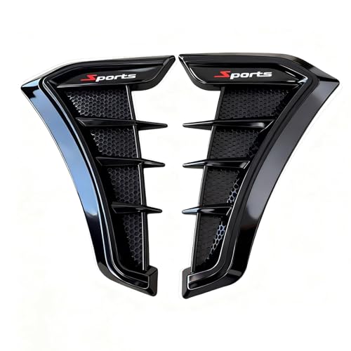 2 Pcs Car Side Fender Vents for Sonata SEL 2024, Exterior Decorative Fake Air Flow Intake Grill Shark Gills Sticker Badge ABS Plastic