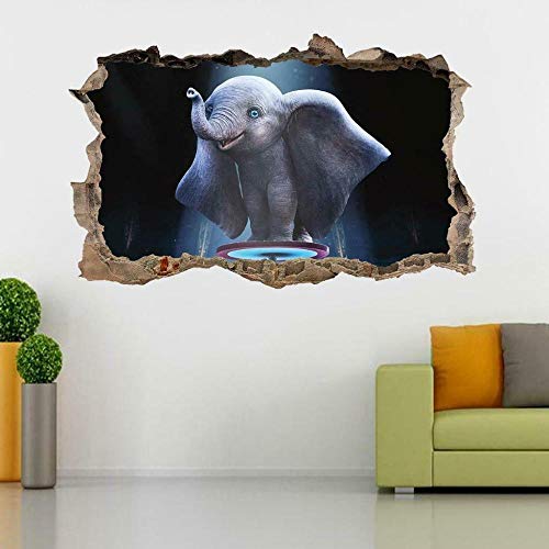 Stickers muraux Bébé éléphant film 3D brisé sticker mural sticker décoration de la maison art mural pour enfants