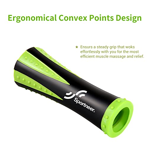 Sportneer Muscle Roller Stick-Massage Stick for Athletes- Reducing Soreness and Muscle Strain, Soothing Legs Cramps- Physical Therapy & Body Recovery-Black Green