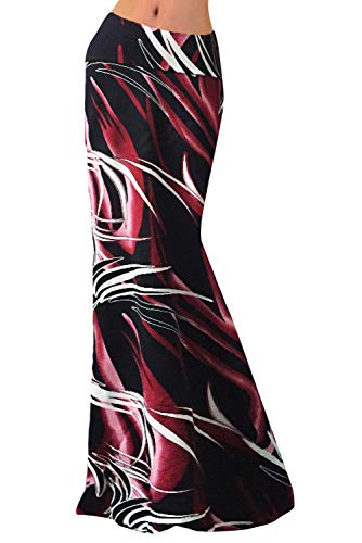 Landove, gonna lunga da donna, a vita alta, stampa a righe, Colore 06., S