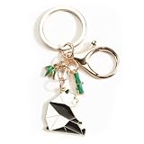 MUCOOS Panda Keychain with Bamboo Artistic National Protected Animal Keycharm for Women Geometric Design Panda Keyring Gifts